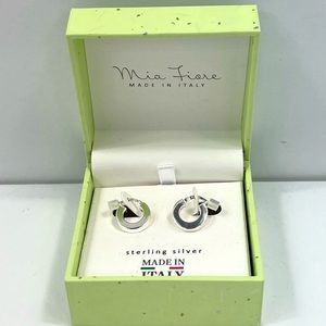 MÍA FIORE 💯STERLING SILVER, SILVER COLOR, PAIR OF HOOP EARRINGS, 925 STAMPED